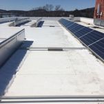 Flat roof with solar panels